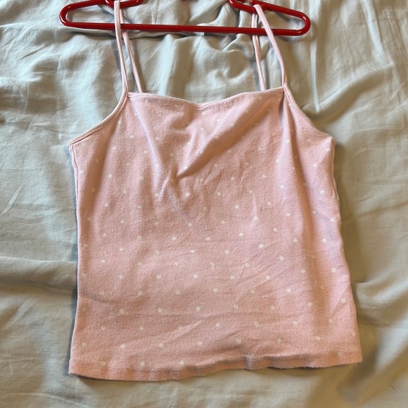Baby pink polka dot tank